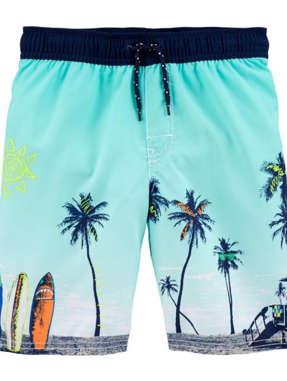 Oshkosh Beach Scene Swim Trunks Sz12